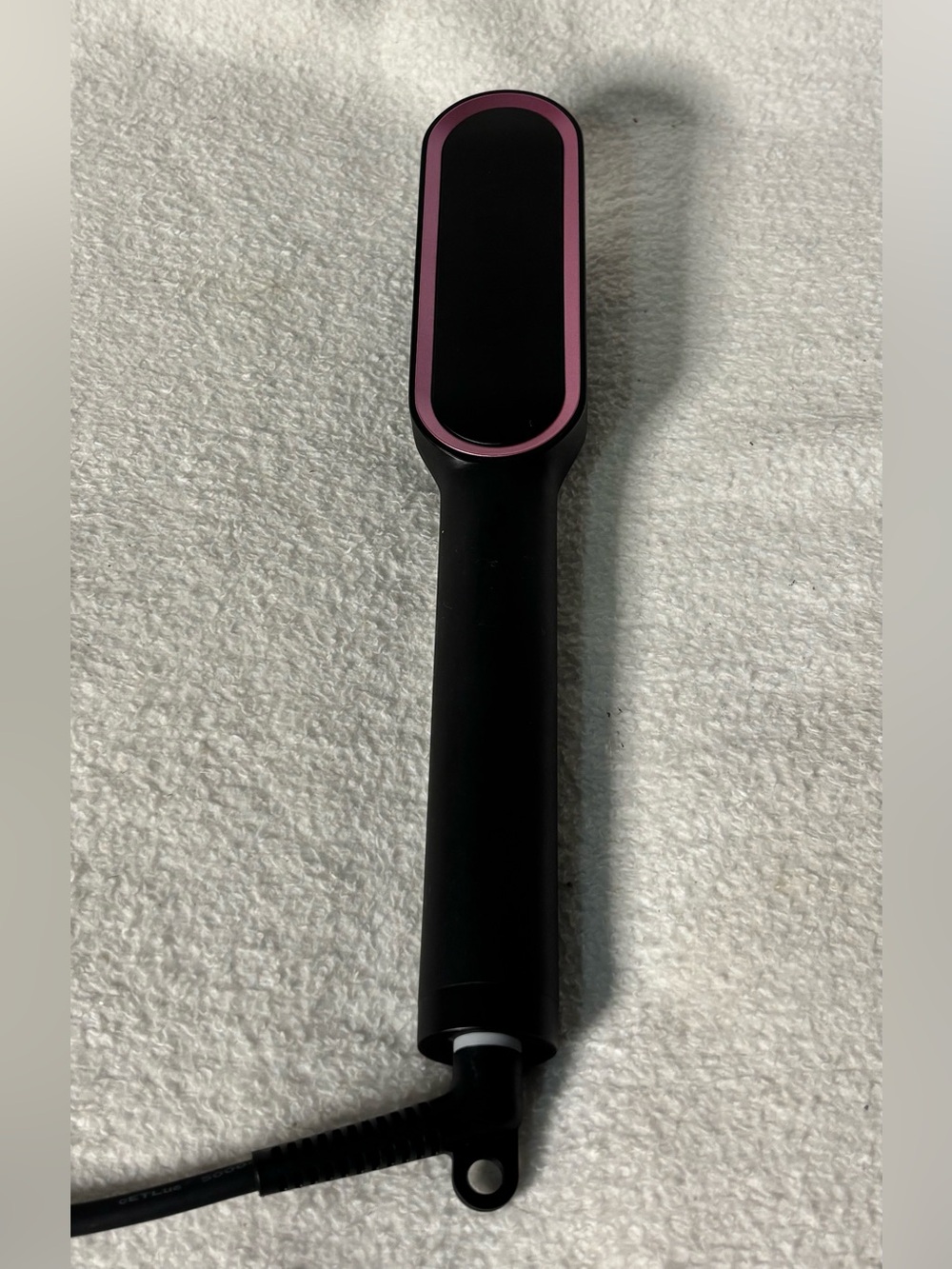 Black and Pink Hair Straightening Brush - Unbranded